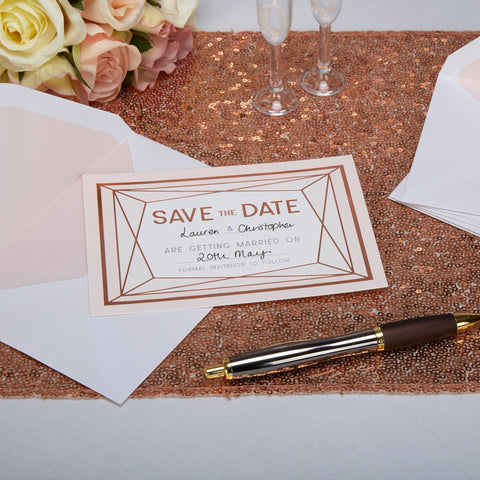 Save The Date - Geo Blush - Wedding Confetti Shop