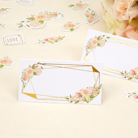 Place Cards - Geo Floral - Wedding Confetti Shop