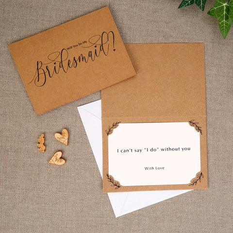 Bridesmaid Cards - Hearts & Krafts - Wedding Confetti Shop